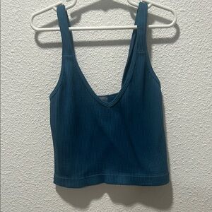 Lovepoem Blue Ribbed Tank Top